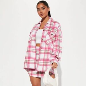 Fashion Nova Curve Plaid Matching Two Piece Skirt Set